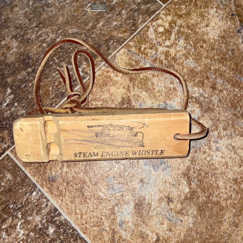 Wooden Train Whistle 5.5" Wood Railroad Steam Engine Locomotive Whistle